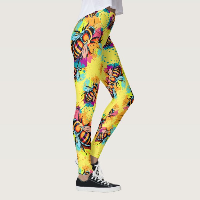 Legeringar av råbin - Gult Honungsbin Leggings (Höger)