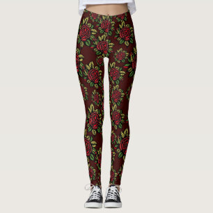 Leggage av röd ros leggings