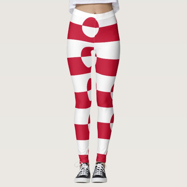Leggage med Grönlands flagga Leggings (Framsida)