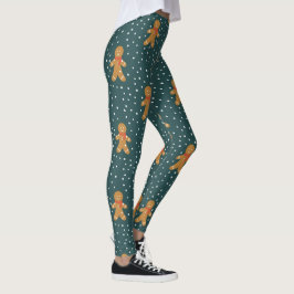 Leggering av kute pepparkaksgubbe mönster leggings