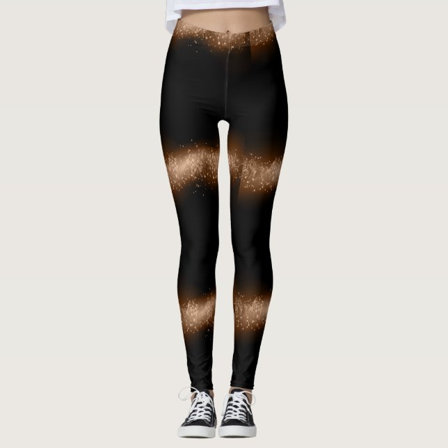 Leggering av Mode i Chrome Glitter Design Leggings (Framsida)