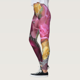 Leggering av Red gult rosa ros Leggings
