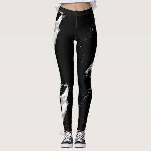 Leggering av vitfärg Stänk Leggings