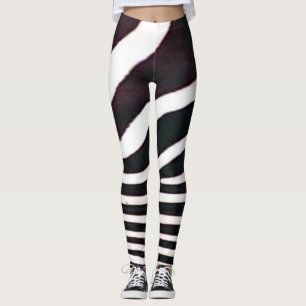 Leggering av Zebra Black och White Rand Leggings