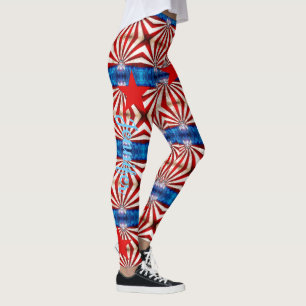 Leggering för Rött vitt blått amerikanska Flagga a Leggings