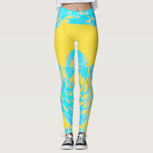 Leggeringar av Abstrakt från akvarier och Gult Leggings