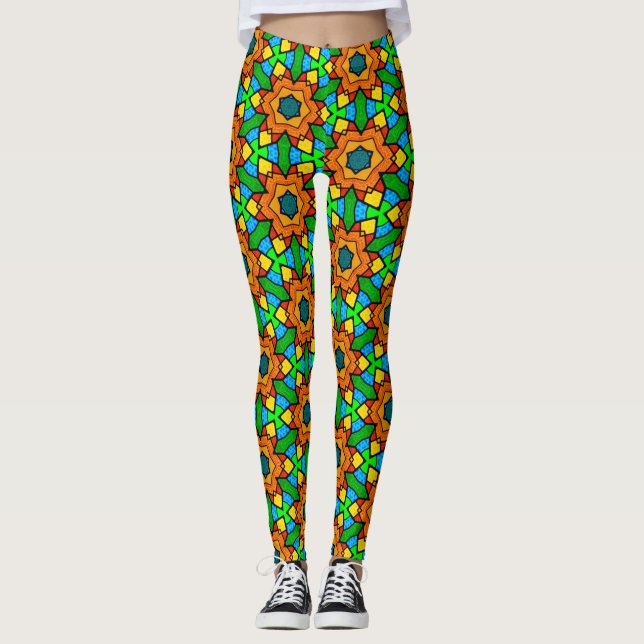Leggeringar av glasaktigt Mönster Leggings (Framsida)