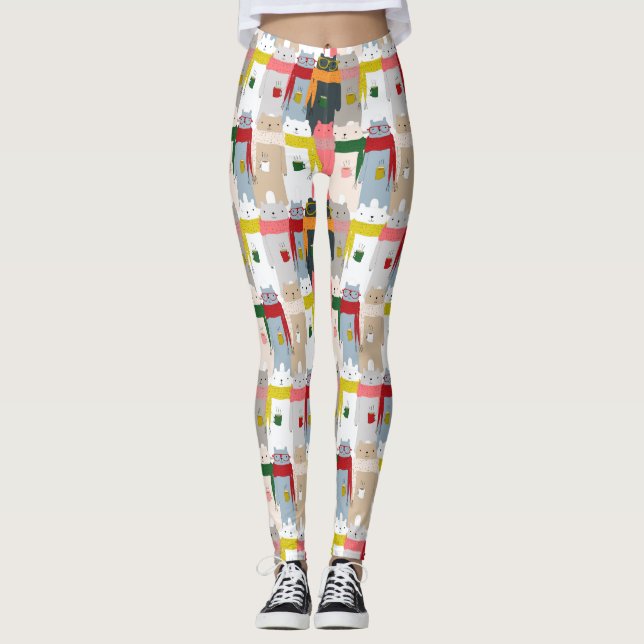 Leggeringar av kutbjörn Mönster Leggings (Framsida)