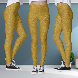 Leggeringar av metalliska Guld-Glitter-Stil Leggings