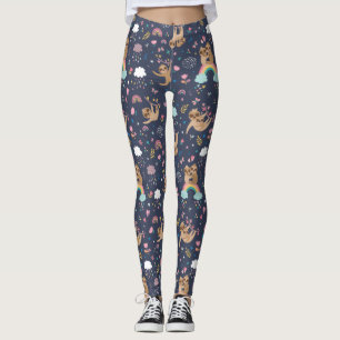 Leggeringar i Cute Sloth Mönster Leggings