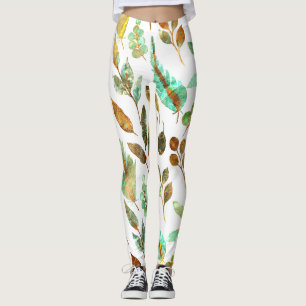 Leggeringar i Höst löv Mönster Leggings