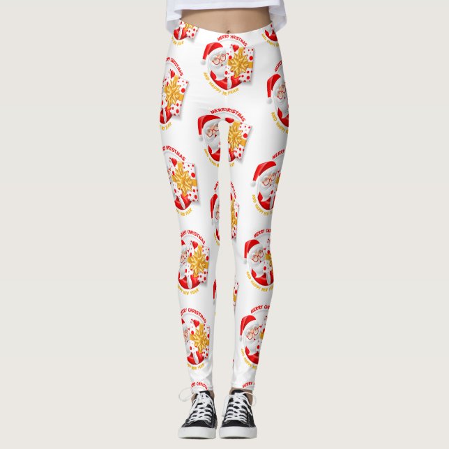 Leggeringar i jultomten gott nytt år leggings (Framsida)