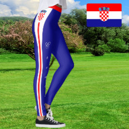 Leggeringar i Kroatien mode, kroatiska Flagga/spor Leggings
