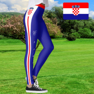 Leggeringar i Kroatien mode, kroatiska Flagga/spor Leggings