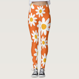 Leggeringar i Retro Daisy Mönster Leggings