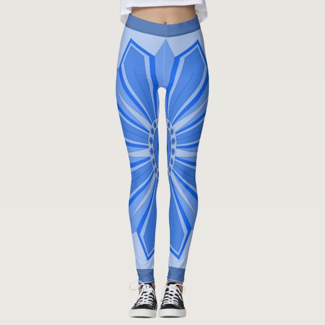 Leggeringar med blå konst leggings (Framsida)
