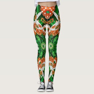 Leggeringar med iriska Färg-konstruktioner Leggings