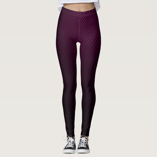 Leggeringar med lila svart kolfiber mönster leggings (Framsida)