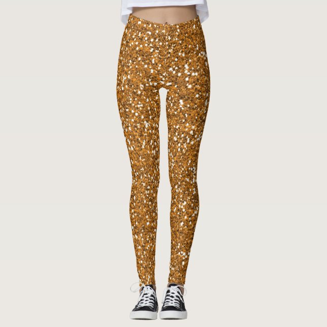 Leggeringsmedel i Guld Glitter Leggings (Framsida)