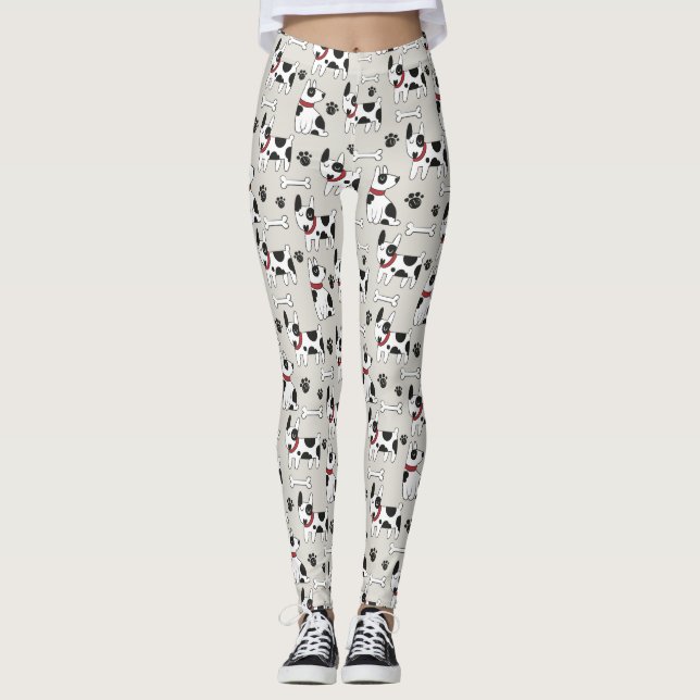 Leggerna Cute Hundar Mönster Leggings (Framsida)