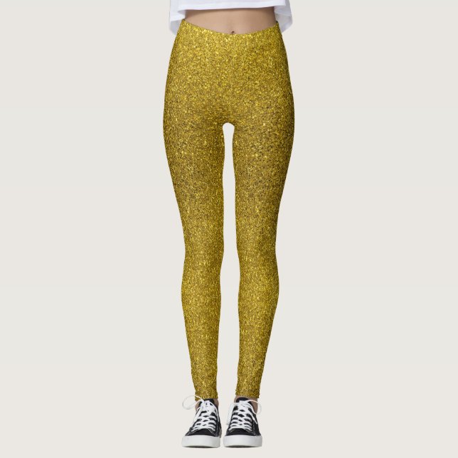 Leggerna guld färg leggings (Framsida)