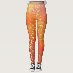 Leggerna guld Färg med stenarna Guld Färg Leggings