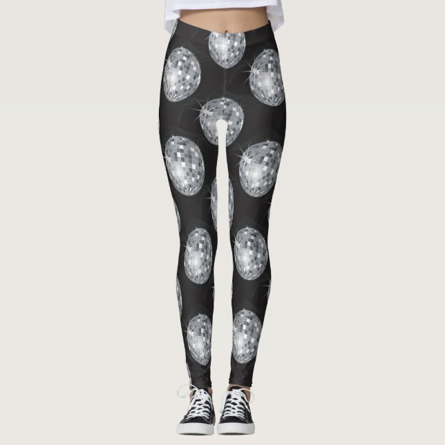 Leggerna silver disco boll leggings (Framsida)