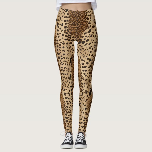 Legging Animal Print Beige Leopardo (Framsida)