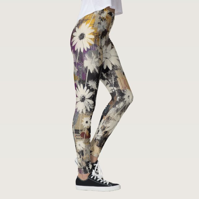 Legging Destroyed Floral Collage (Höger)