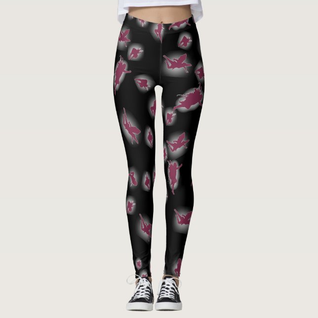 Legging Femme Noir Mystique – Silhouettes de Fées  (Framsida)