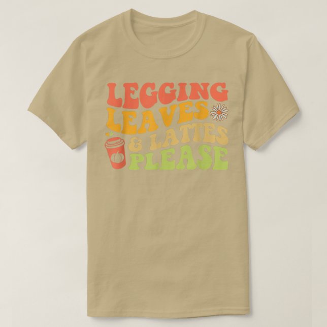 Legging Lövs & Lattes Vintage Retro Fall T Shirt (Design framsida)