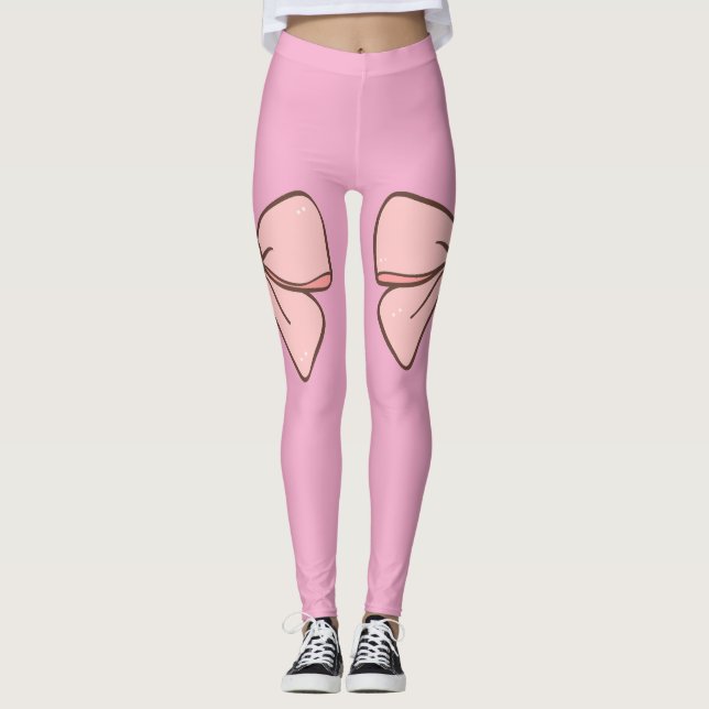 Legging rose pastel noeud papillons  (Framsida)