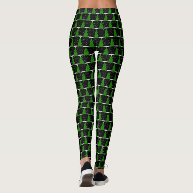 Leggingar av julgran (svart) leggings (Baksida)