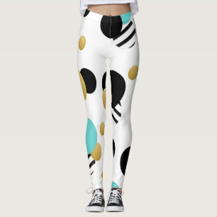 Leggingar: Guld och ljusblå cirklar Leggings