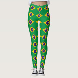 Leggingar med flagga från Brasilien Leggings
