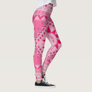 Leggingar med rosa avslappnad art leggings