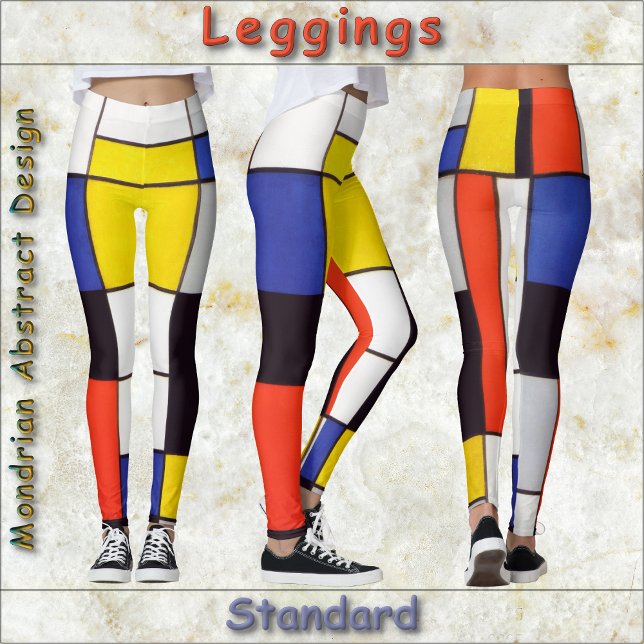 LEGGINGER - Mondriska Abstrakten Primärt Färg Leggings (Skapare uppladdad)
