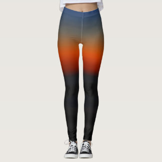 Leggings Abstrakt Deep Sunset färgad Bands