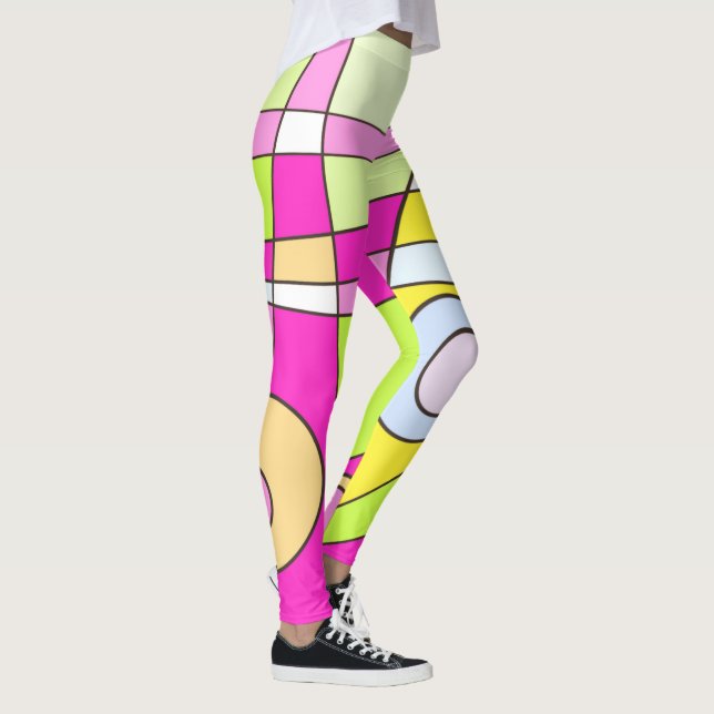 Leggings Abstrakt Surfing Bubblegum (Höger)