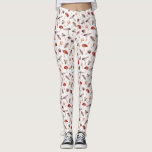 Leggings av Mushroom Mönster<br><div class="desc">Vitaktisk mönster av vattenfärgad illustration av olika svampar.</div>