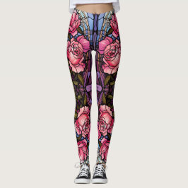 Leggings av stenglas Rosa ros - Söt