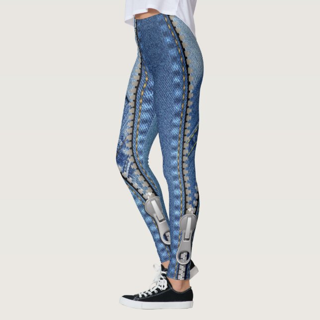 Leggings azul jean con texturas diferentes (Vänster)