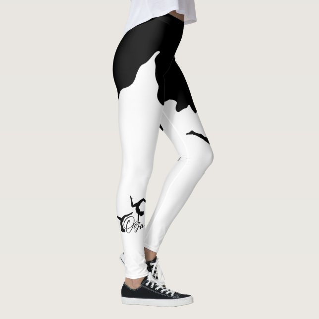 Leggings blanco con corte de negro para  yoga (Höger)