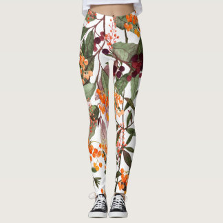 Leggings - Blommigt vattenfärg mönster