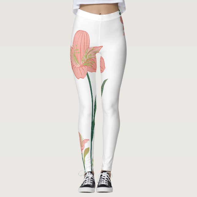 Leggings blommor kvinna idrottare  (Framsida)