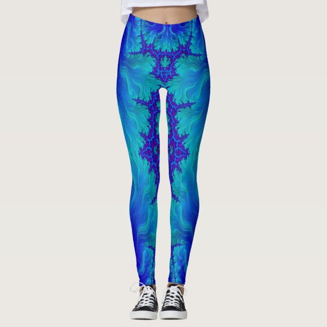 Leggings ~ blue vågar ~ Original (Framsida)