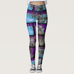 Leggings Bricks Blue Lila Grått