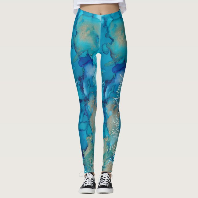 Leggings Chanukah Blue, Golds Design (Framsida)