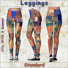 LEGGINGS - City with Three Domes -Paul Klee art