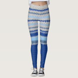 Leggings - Crochet Rand i Blue